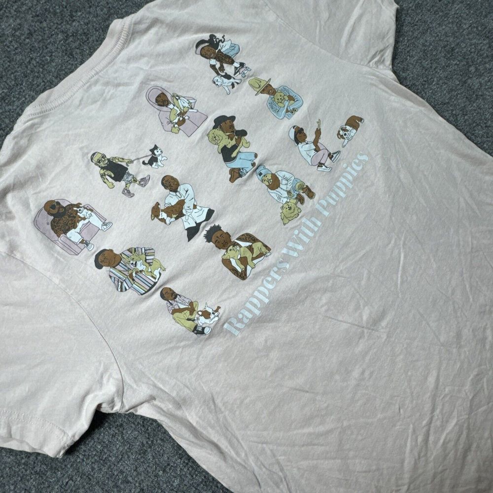 Dog Limited Rappers With Puppies Shirt‎ Pink Tee Adult Men's Medium Short Sleeve